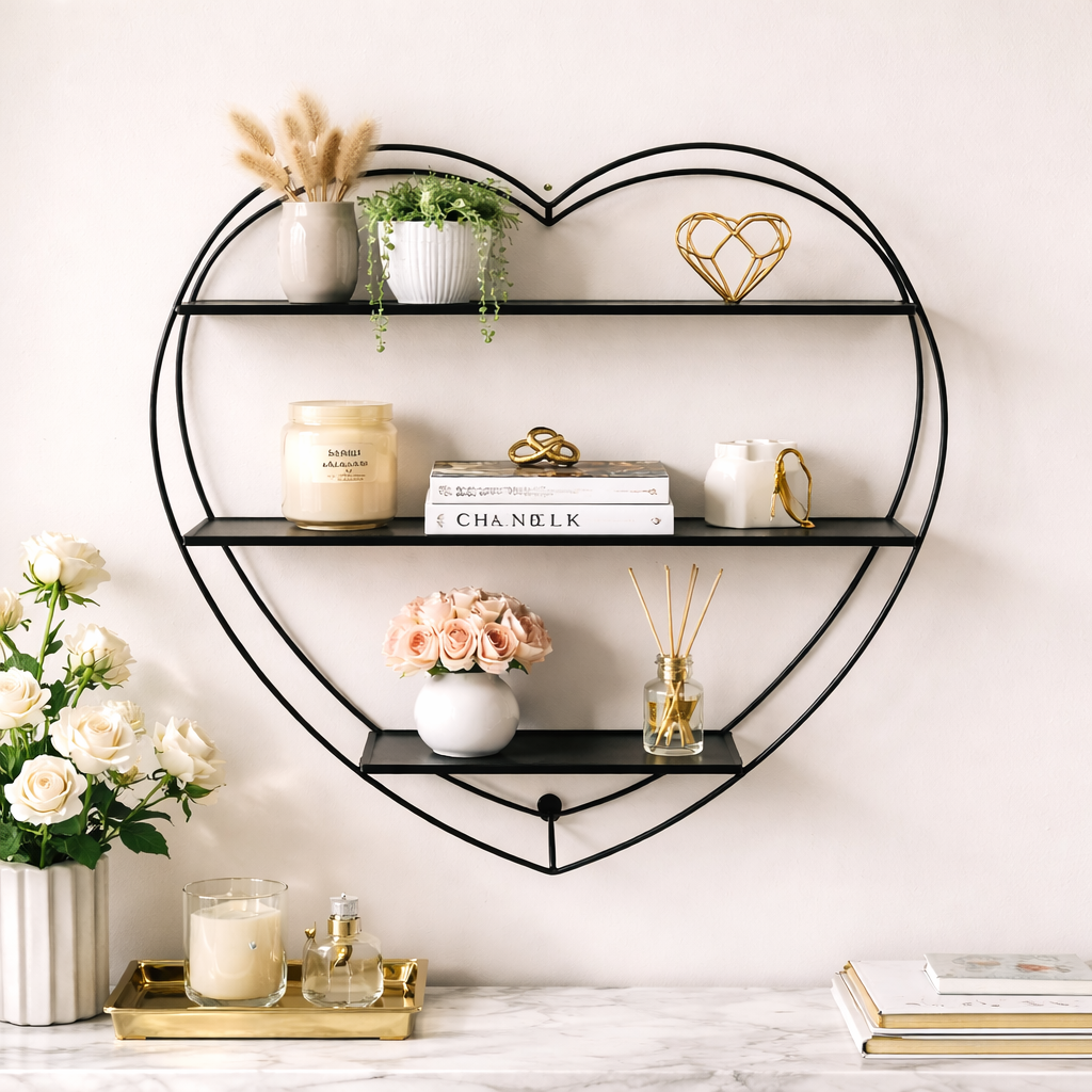 Stunning Heart Shaped Wall Shelf – 4 Elegant & Beautiful Decorative Storage