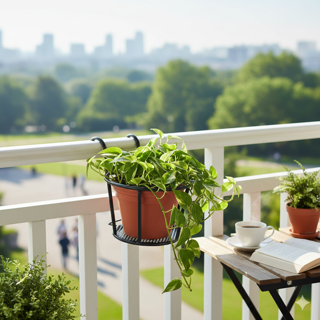 Premium Balcony Railing Planter Stand – Strong, Stylish & Everlasting Green Display- 1 Pot Stand
