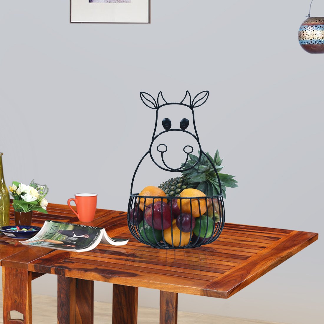 Beautiful Cow Wall Mounted Fruit Basket – 1 Stylish & Space-Saving Kitchen Organizer