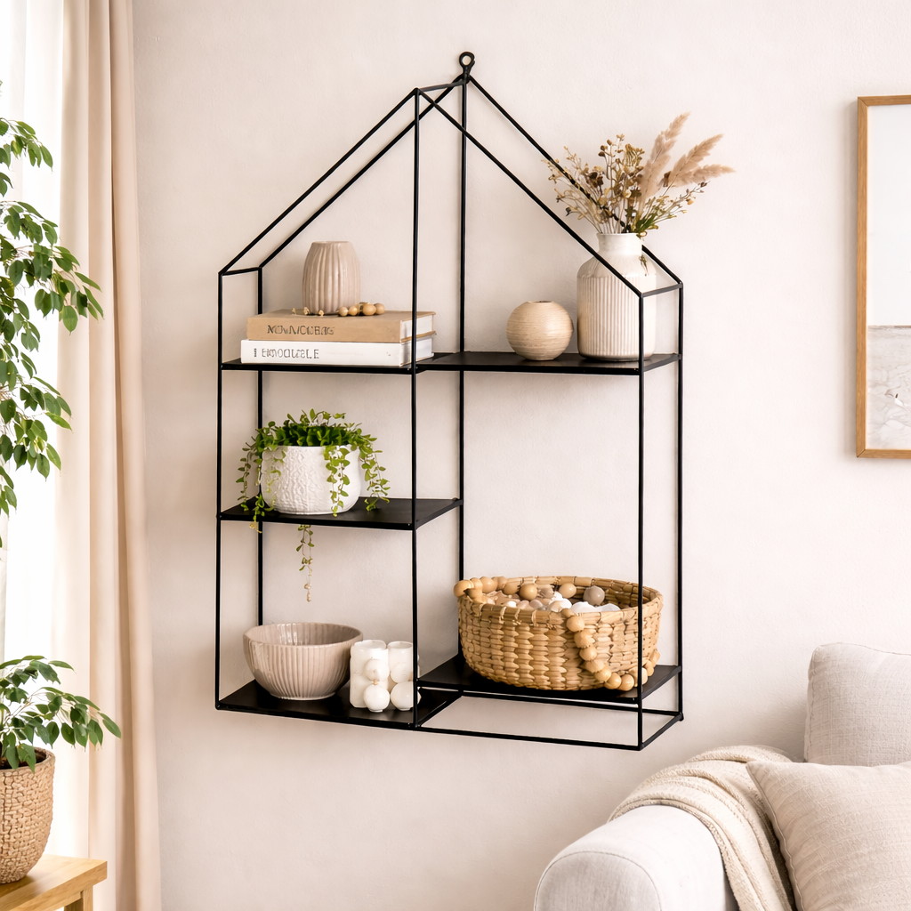 Geometric Metal Wall Shelf – 5 Stunning Space-Saving Wall Organizer