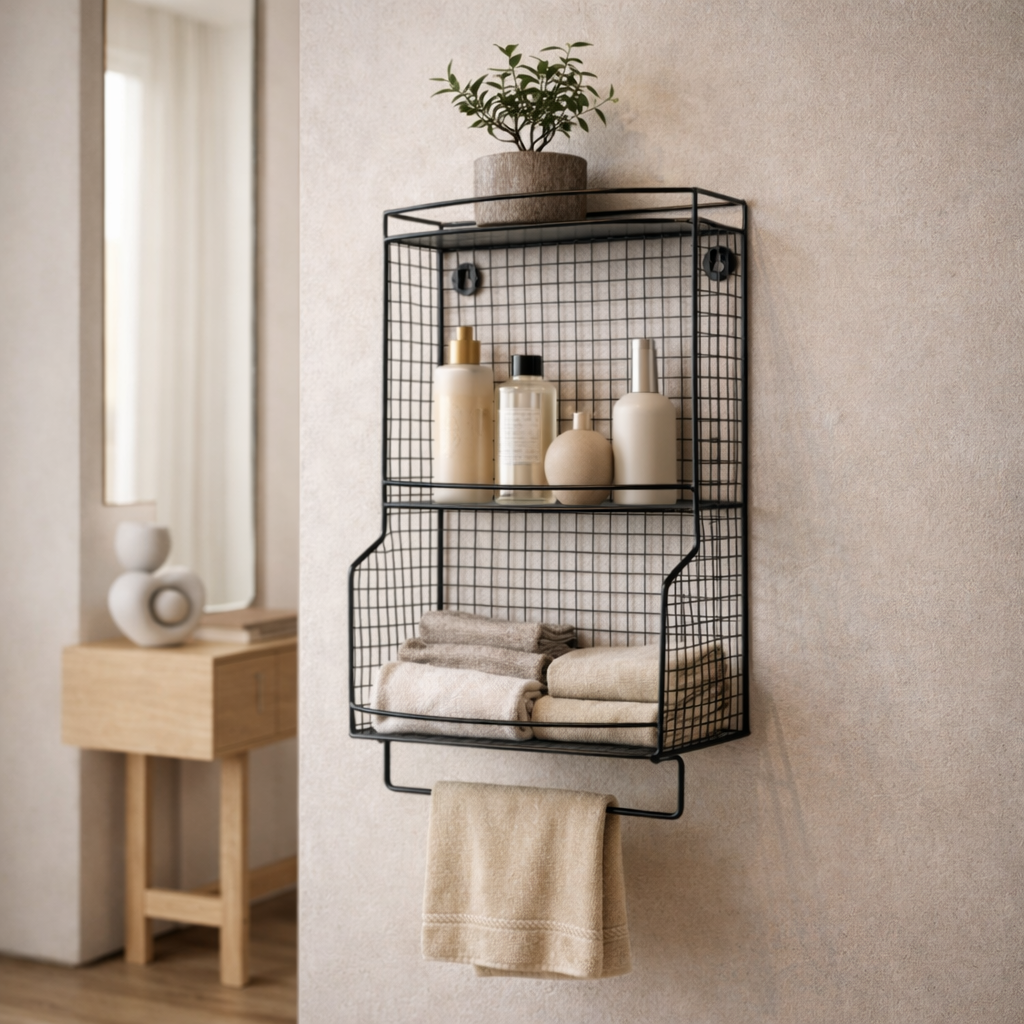 Premium Wall Mounted Wire Mesh Organizer – 3 Smart & Stylish Storage Solution