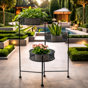 Premium 3 Tier Metal Plant Stand – Stylish Strength for Beautiful Green Living
