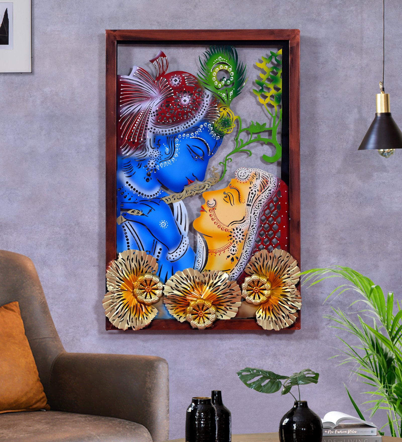 radha Krishna Acid  Rectangle Frame