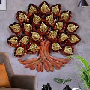 Modern Double Peepal Leaf Tree Wall Art