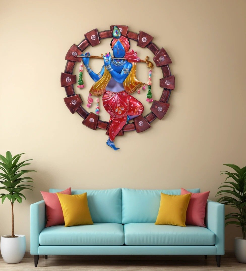 Krishna Bansuri Round Frame