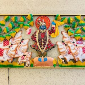 shrinath Ji Real Face With 7 Cows Rectangle Frame