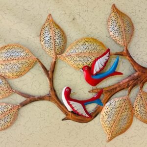 2 Birds Leaf Tree Wall Mounted