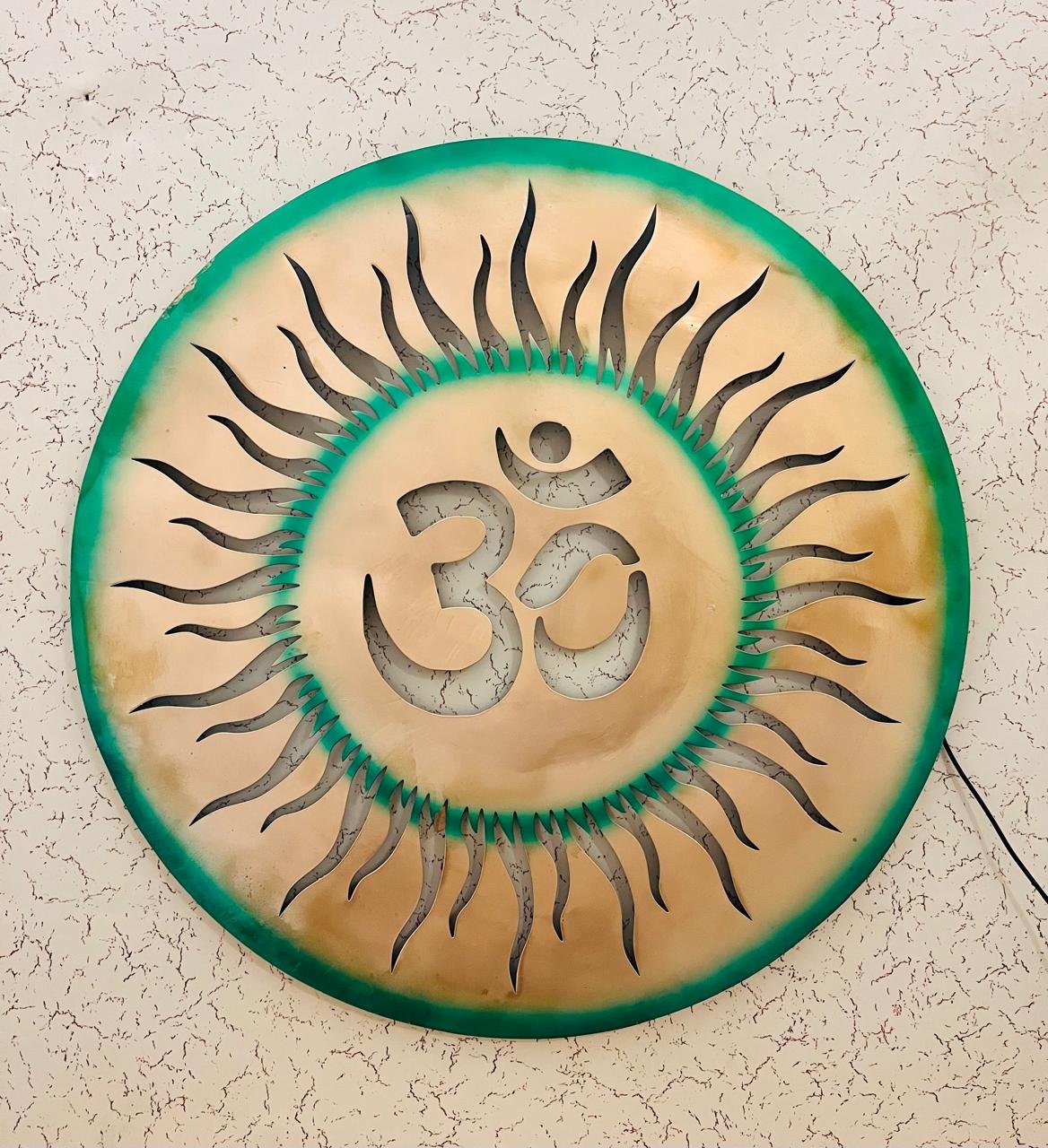 Om Round Wall Mounted Green Color