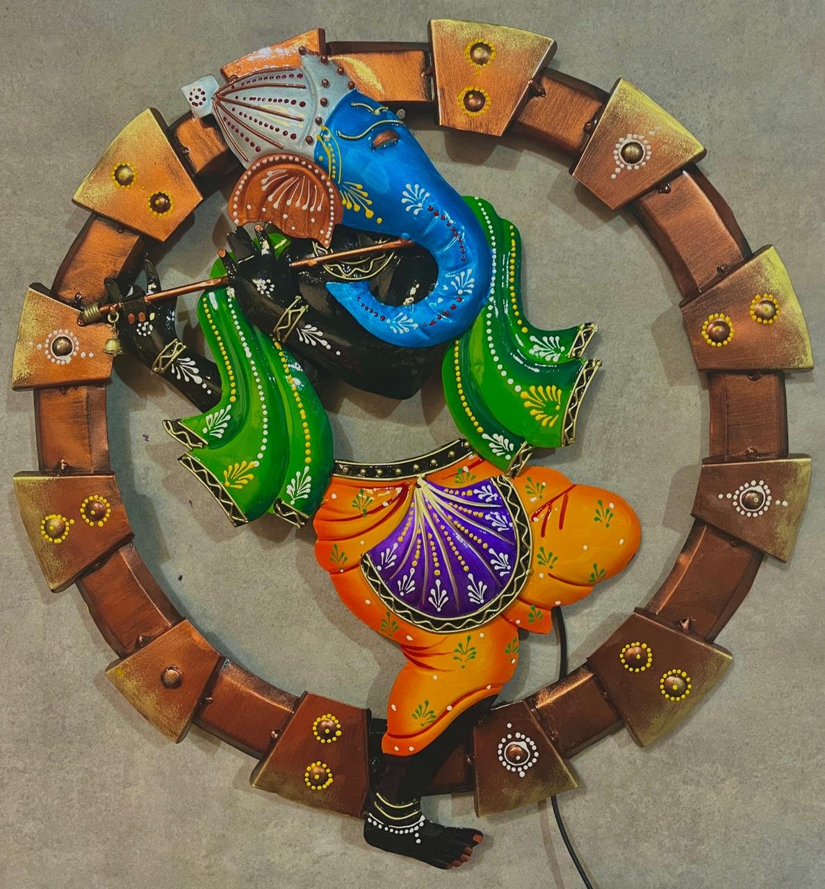 Ganesh Bansuri Round Frame